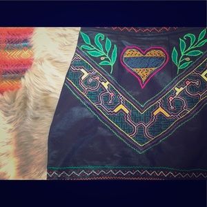 handmade mini skirt with ayahuasca design